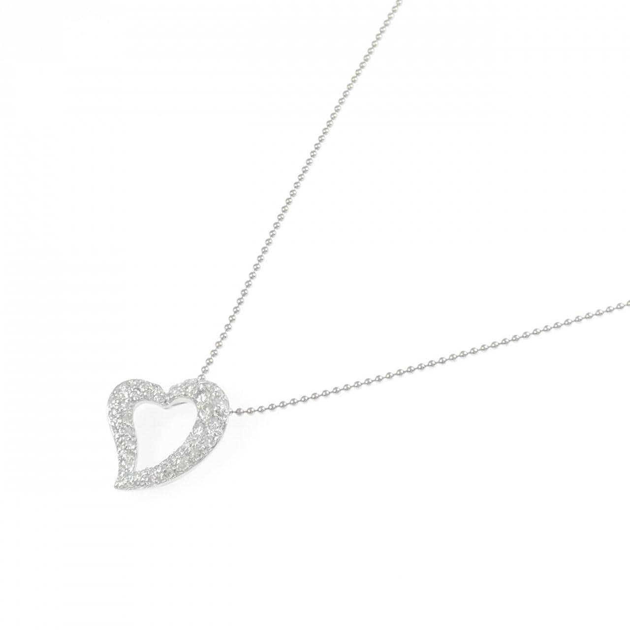 PT900/PT850 ハート ダイヤモンド ネックレス 0.50CT