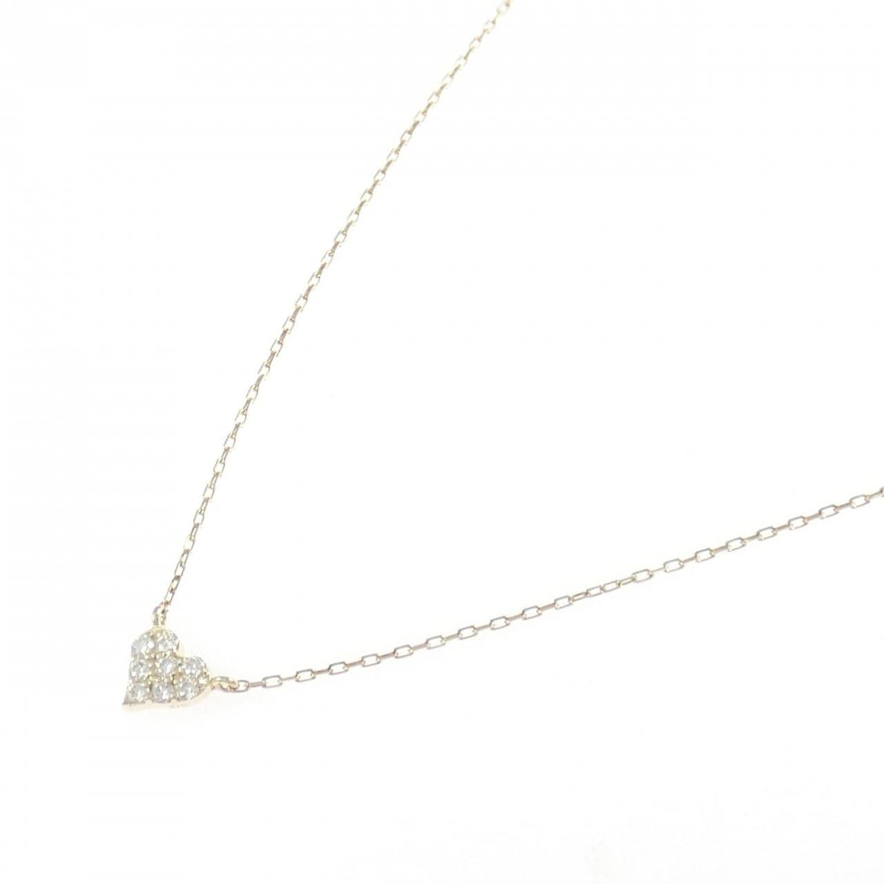 K10YG ハート ダイヤモンド ネックレス 0.10CT