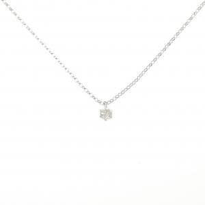 K18WG ソリティア ダイヤモンド ネックレス 0.08CT