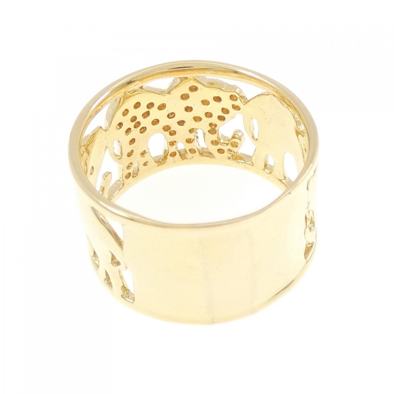 K18YG Elephant Diamond Ring 0.28CT