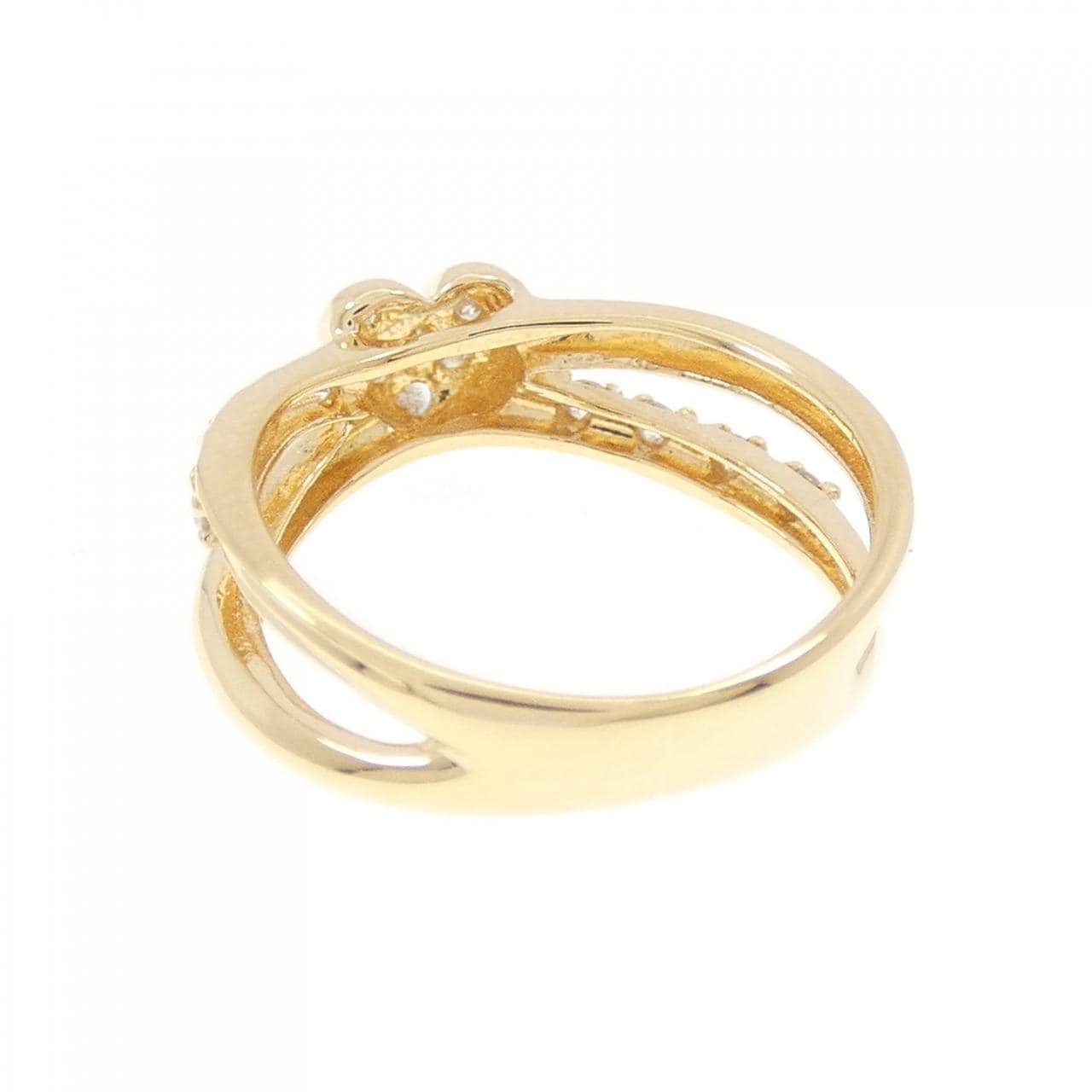 K18YG ハート ダイヤモンド ピンキー リング 0.13CT