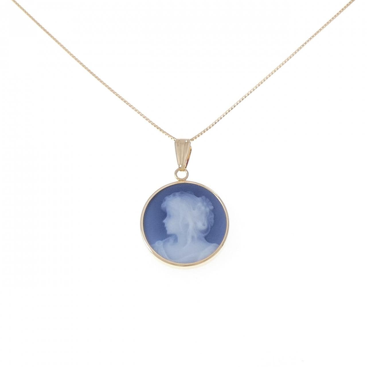 K18YG メノウカメオ ネックレス