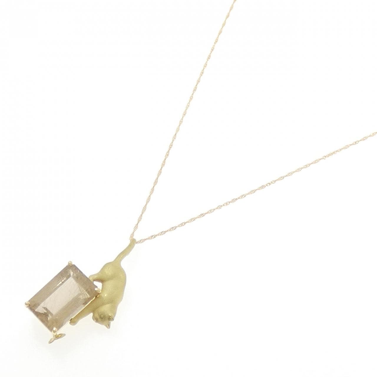 K18YG キャット ルチルクオーツ ネックレス 7.00CT