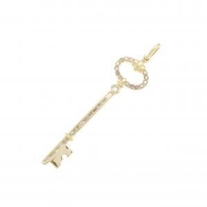 K18YG キー ダイヤモンド ペンダント 0.37CT