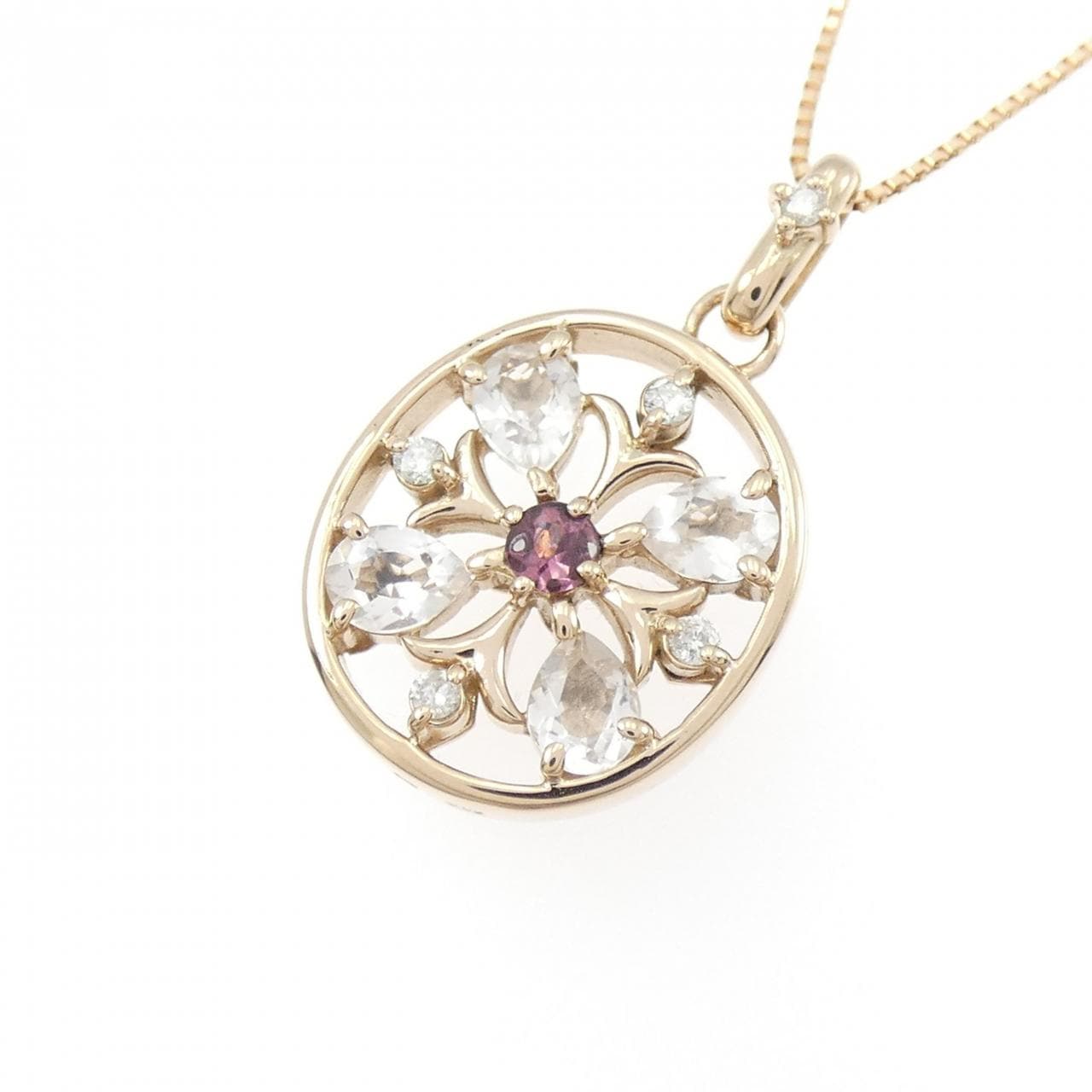 K18PG カラーストーン ネックレス