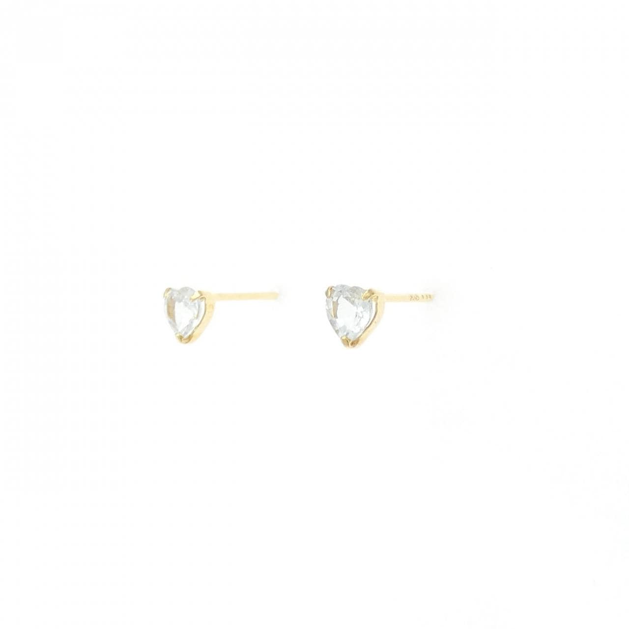【新品】K18YG ハート ホワイトサファイヤ ピアス 0.60CT