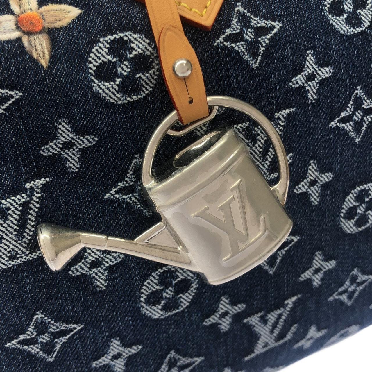 ルイヴィトン モノグラム フラワーデニム スピーディ バンドリエール 30cm M27556 ボストンバッグ