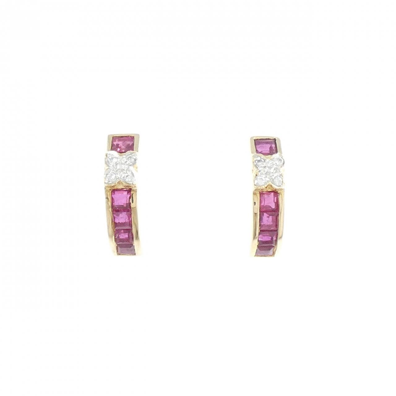 K14YG/K14WG Ruby Earrings