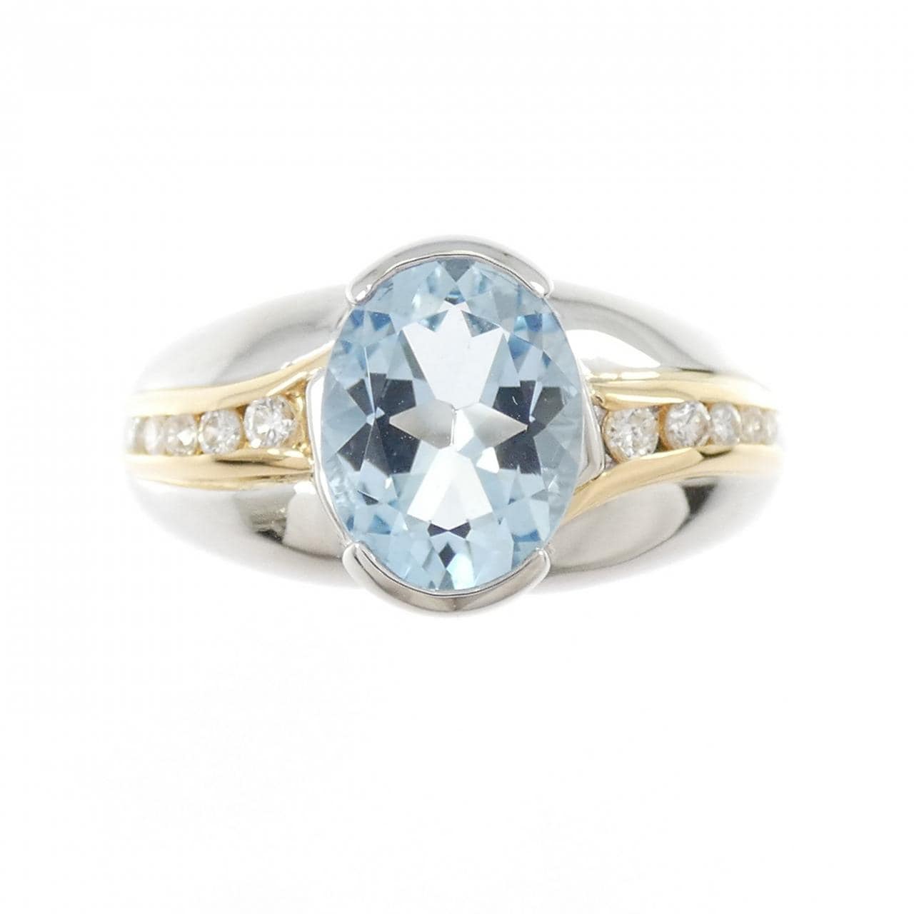 PT900/K18YG アクアマリン リング 1.37CT