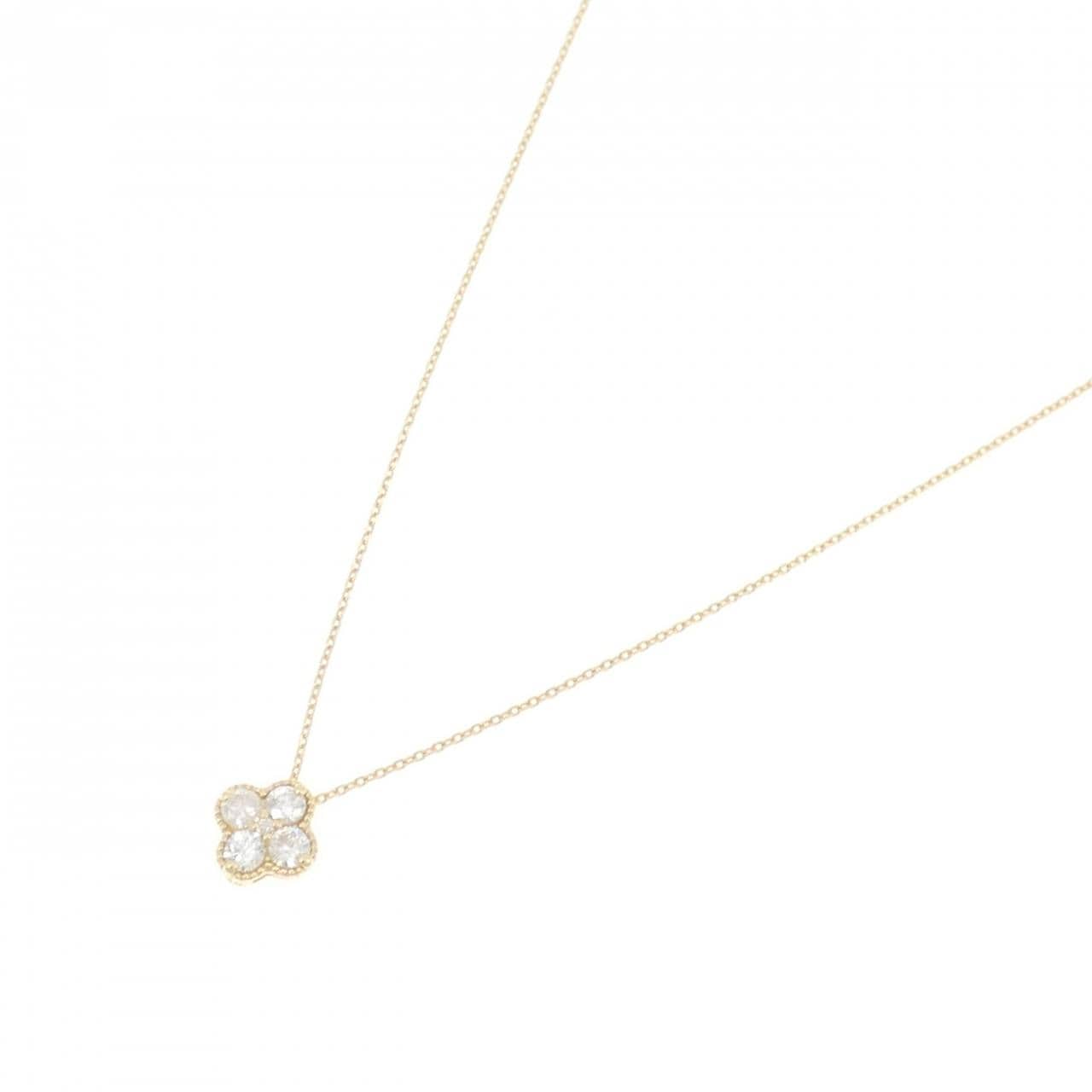 K18YG フラワー ダイヤモンド ネックレス 0.33CT