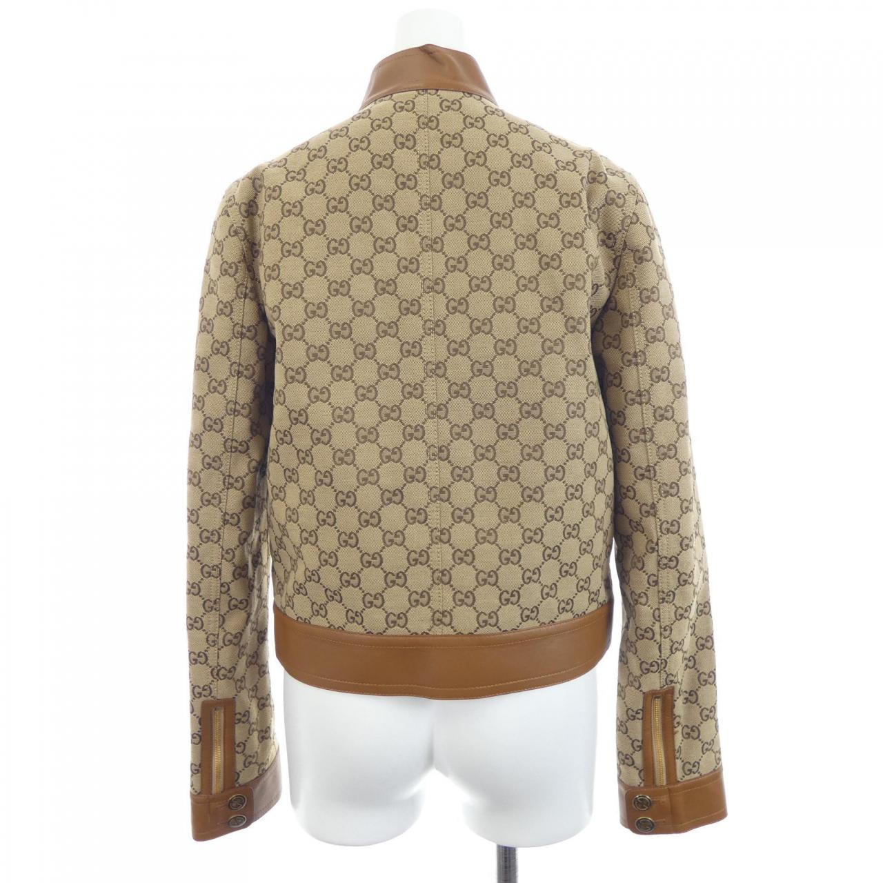 グッチ GUCCI レザー トリム GGキャンバス 681034 Z8AV6 ジャケット