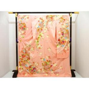 【未使用品】振袖　友禅金彩加工　刺繍入り