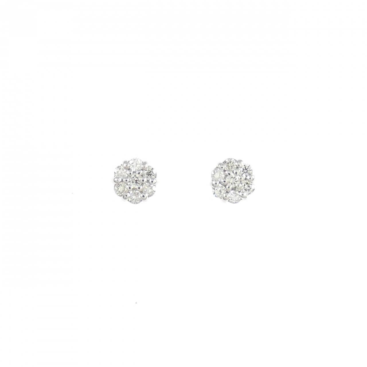 K18WG ダイヤモンド ピアス 0.10CT