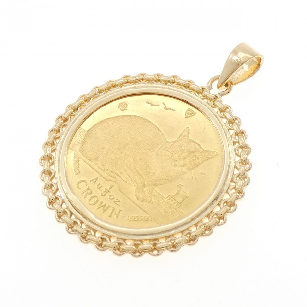K18YG(枠) コイン ペンダント
