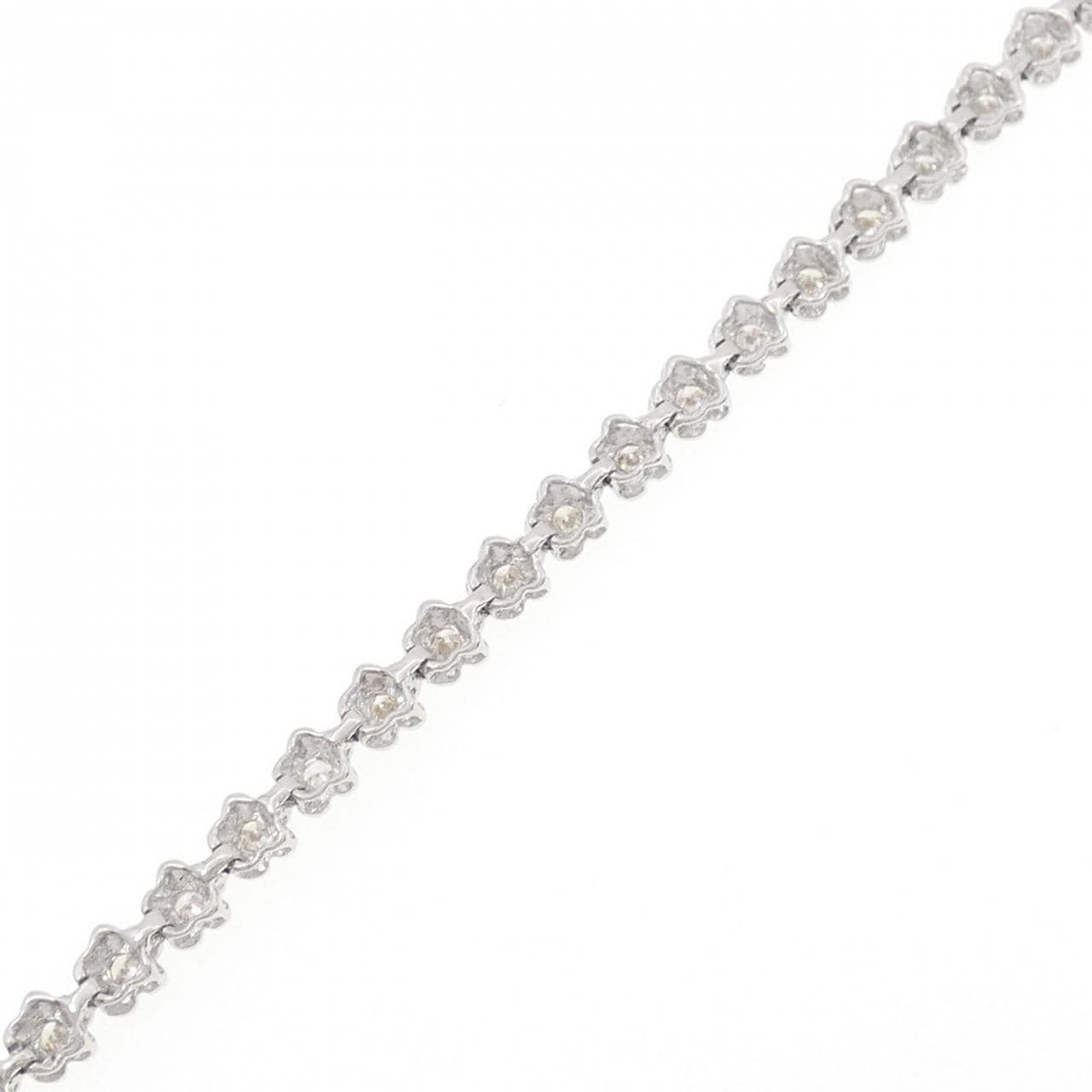 K18WG フラワー ダイヤモンド ブレスレット 1.00CT