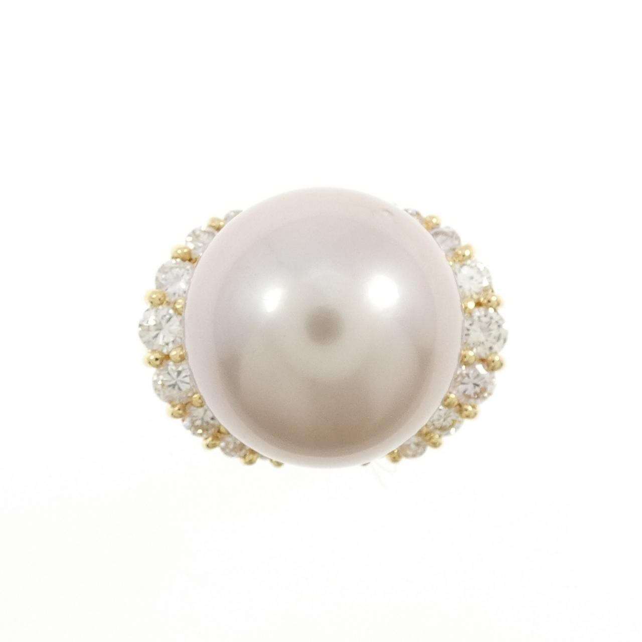 K18YG 黒蝶パール リング 13.2mm