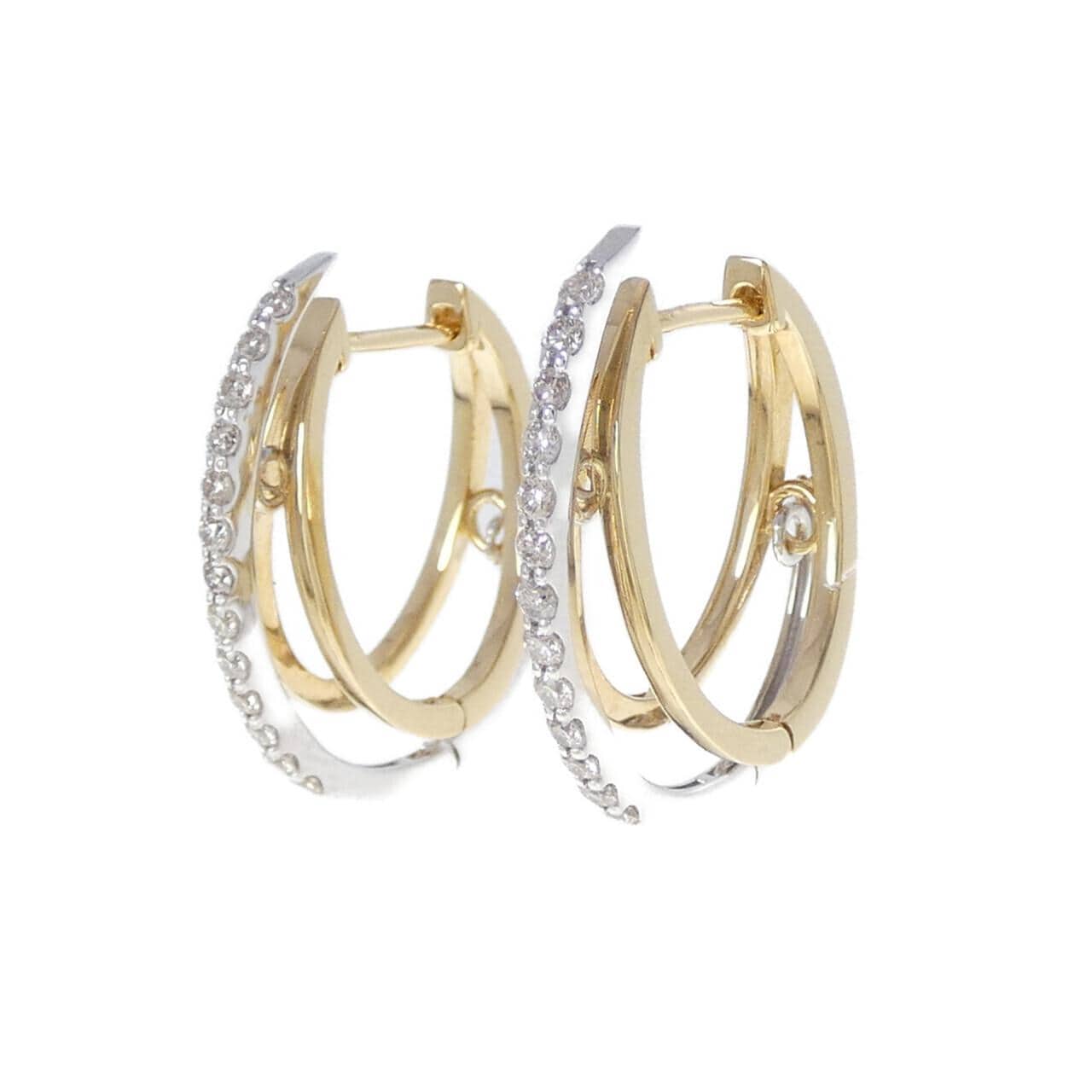 K18YG/K18WG ダイヤモンド ピアス 0.30CT