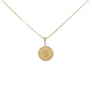 K18YG/K24YG(枠) コイン ネックレス