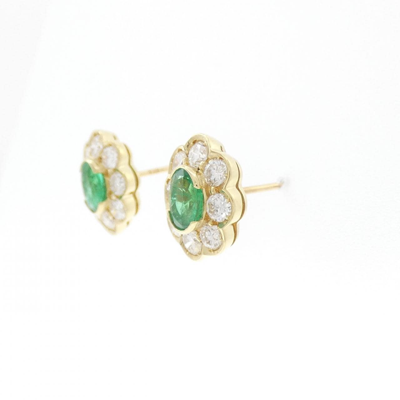 K18YG Emerald Earrings 0.88CT