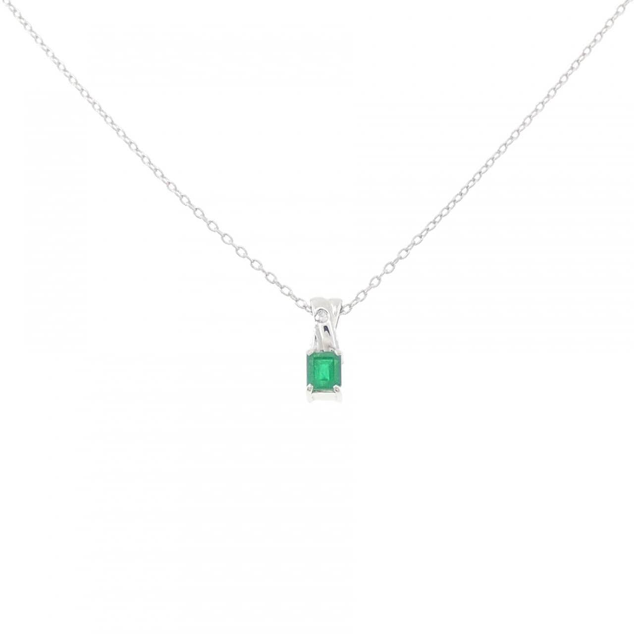 K18WG エメラルド ネックレス 0.21CT