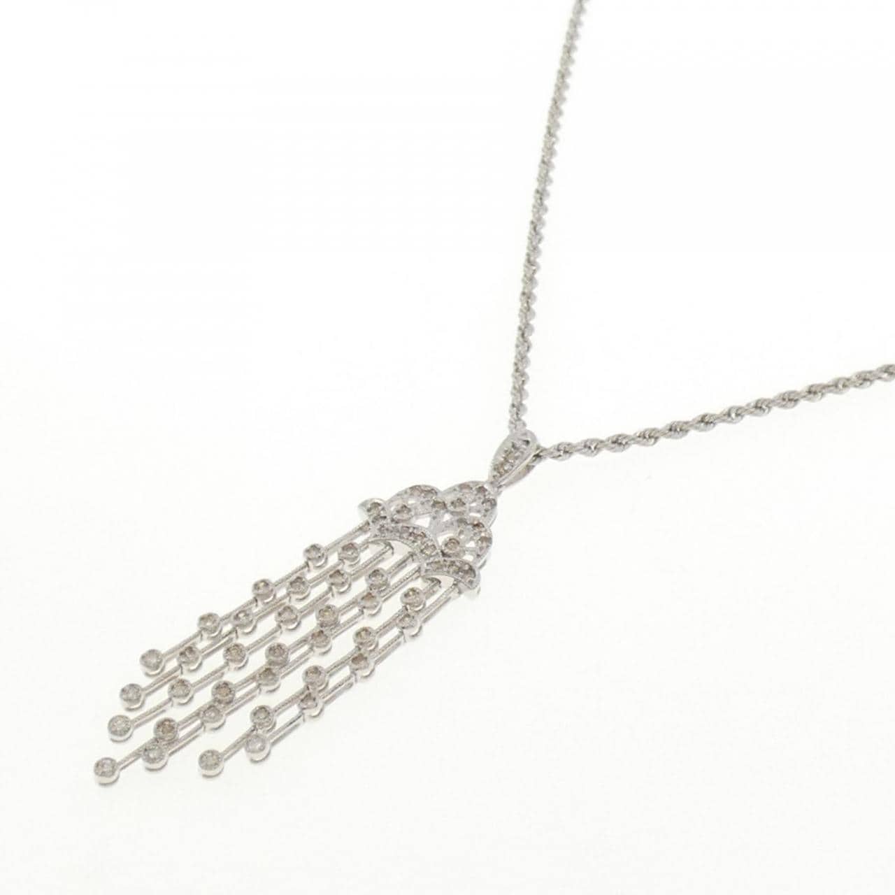 K18WG ダイヤモンド ネックレス 1.12CT