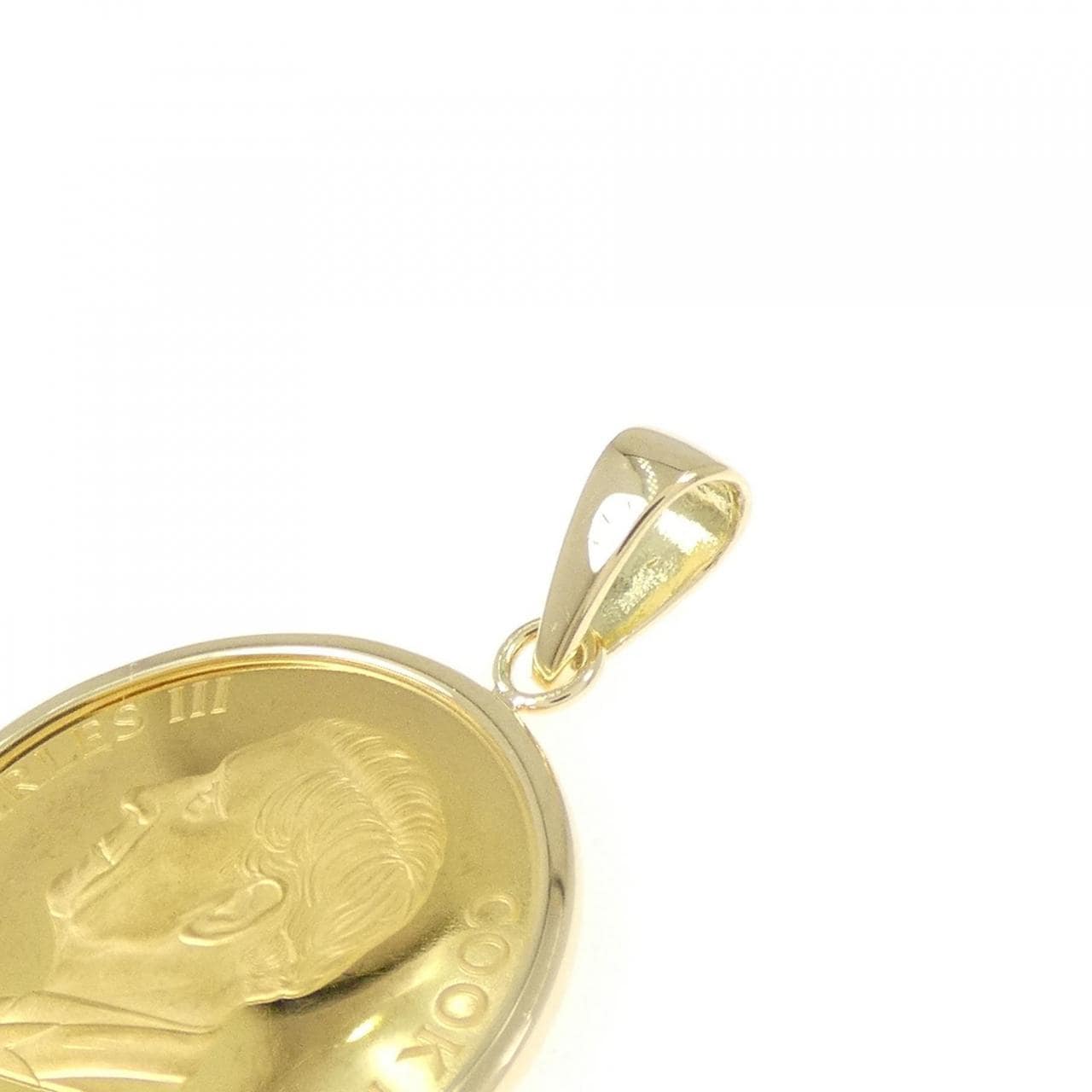 K18YG(枠) コイン ペンダント