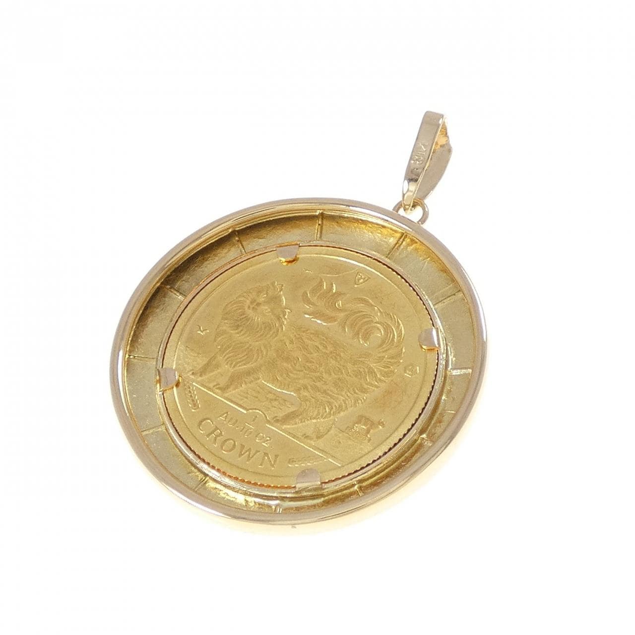 K18YG(枠) コイン ペンダント