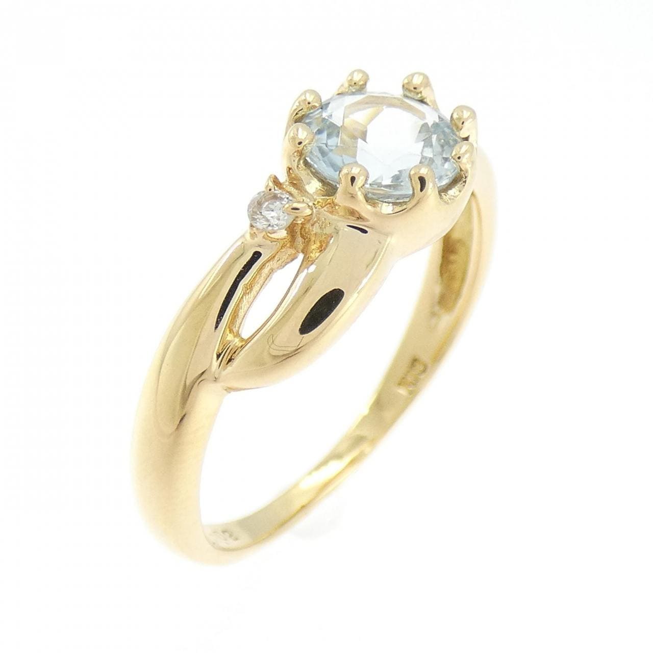 K18YG海藍寶戒指