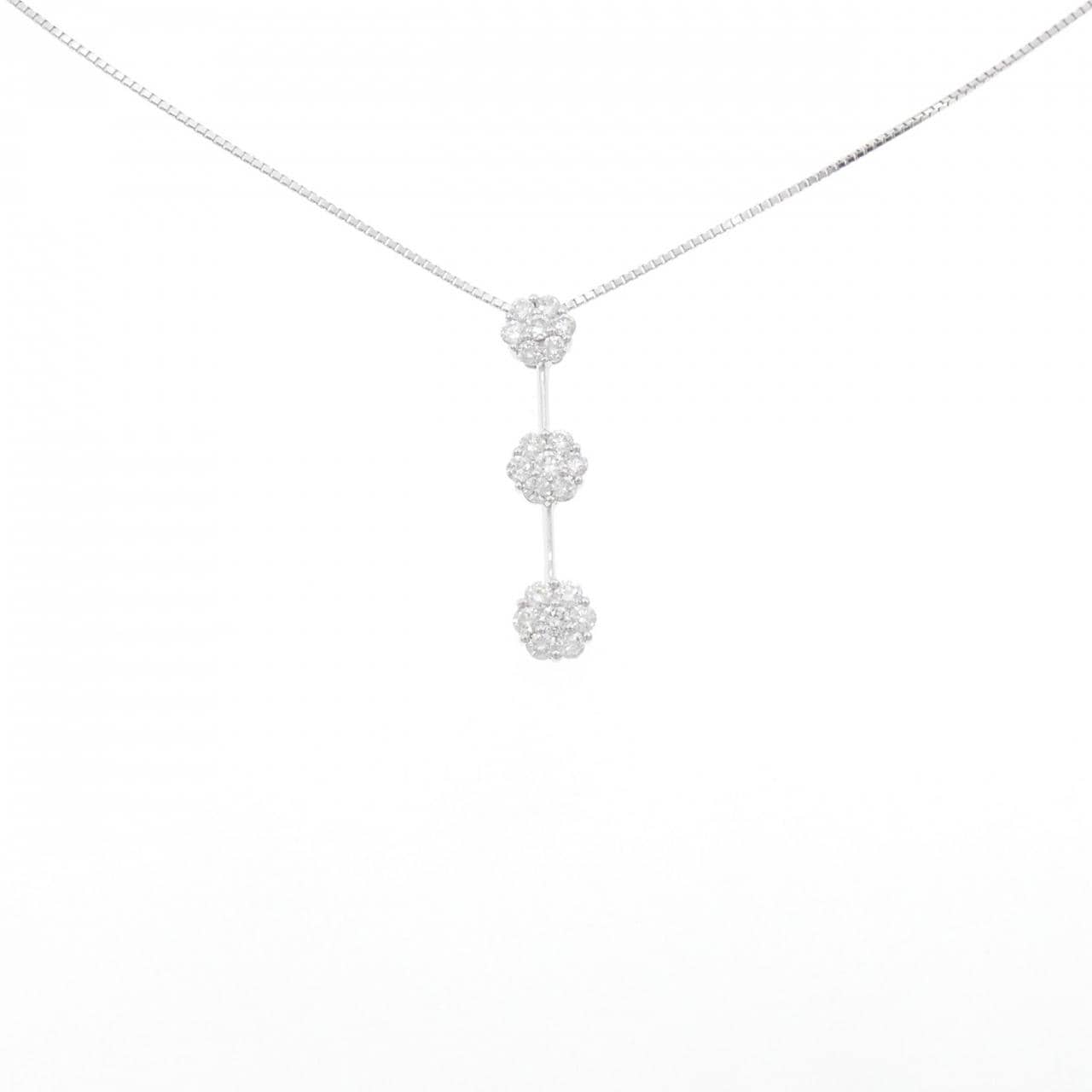 K18WG ダイヤモンド ネックレス 1.00CT