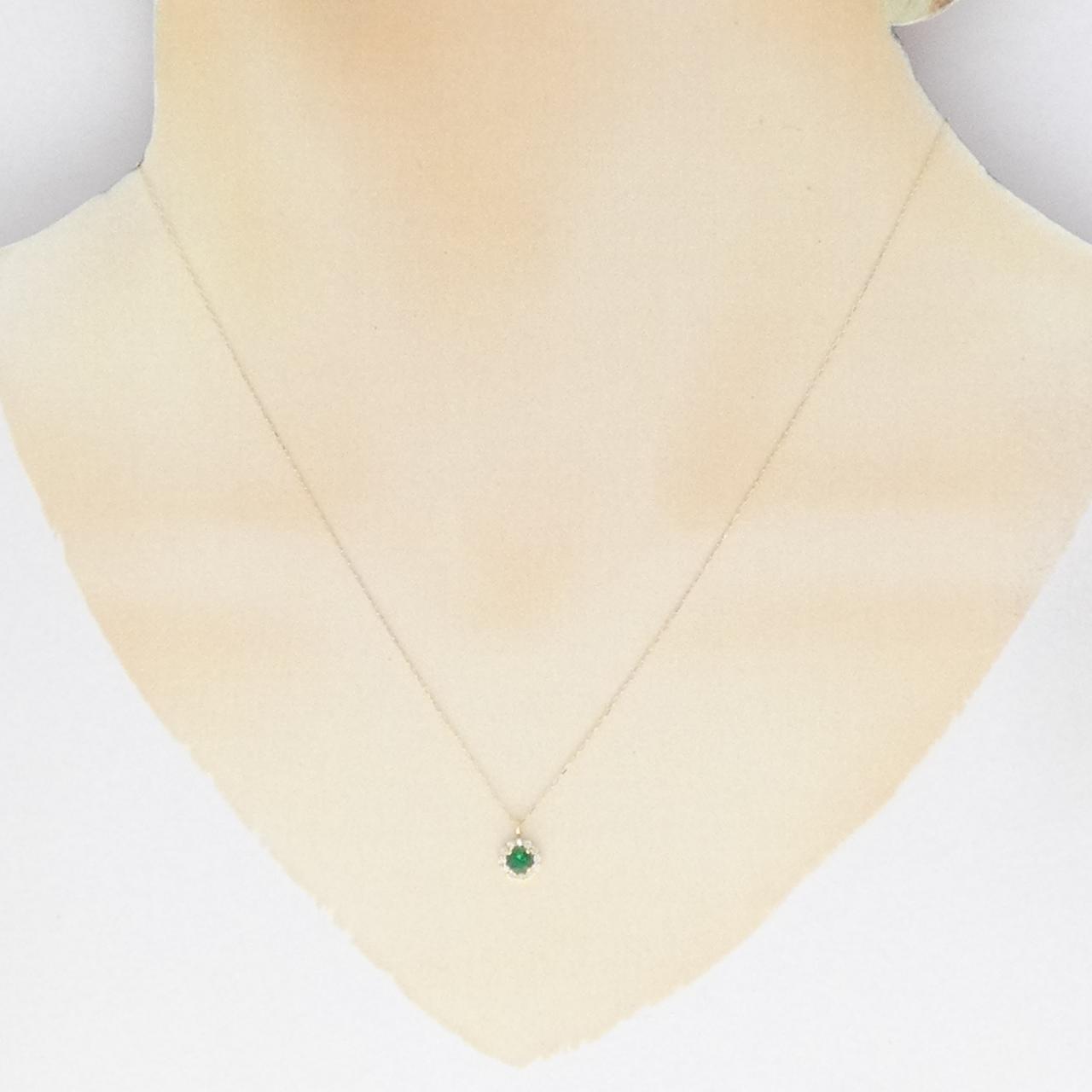 【新品】K18YG エメラルド ネックレス 0.10CT