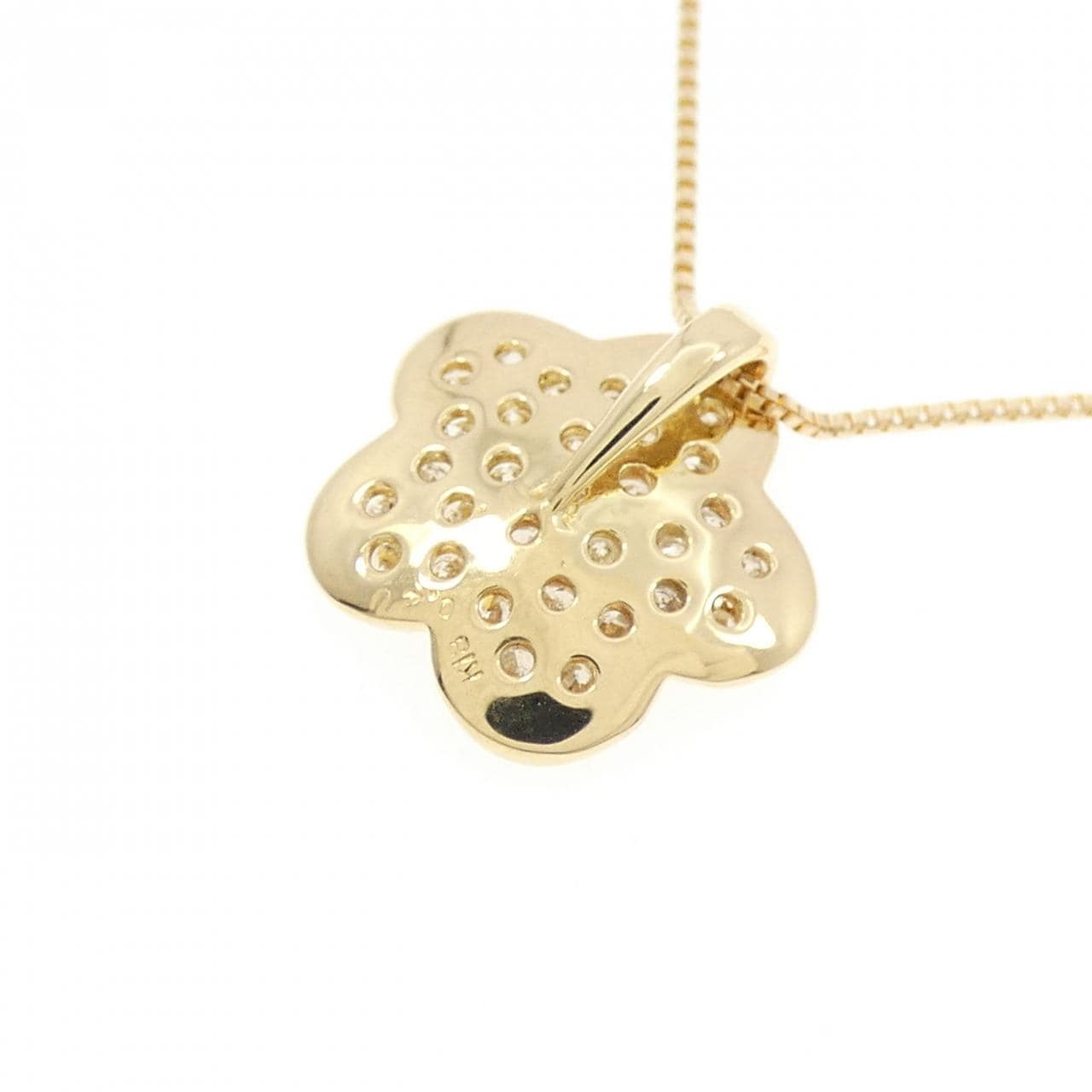 K18YG 花朵鑽石項鍊 0.20CT