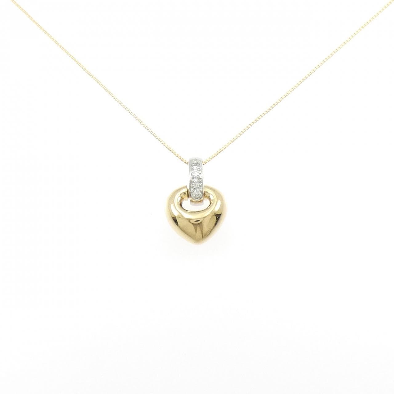 750/PT900/K18 ダイヤモンド ネックレス 0.04CT