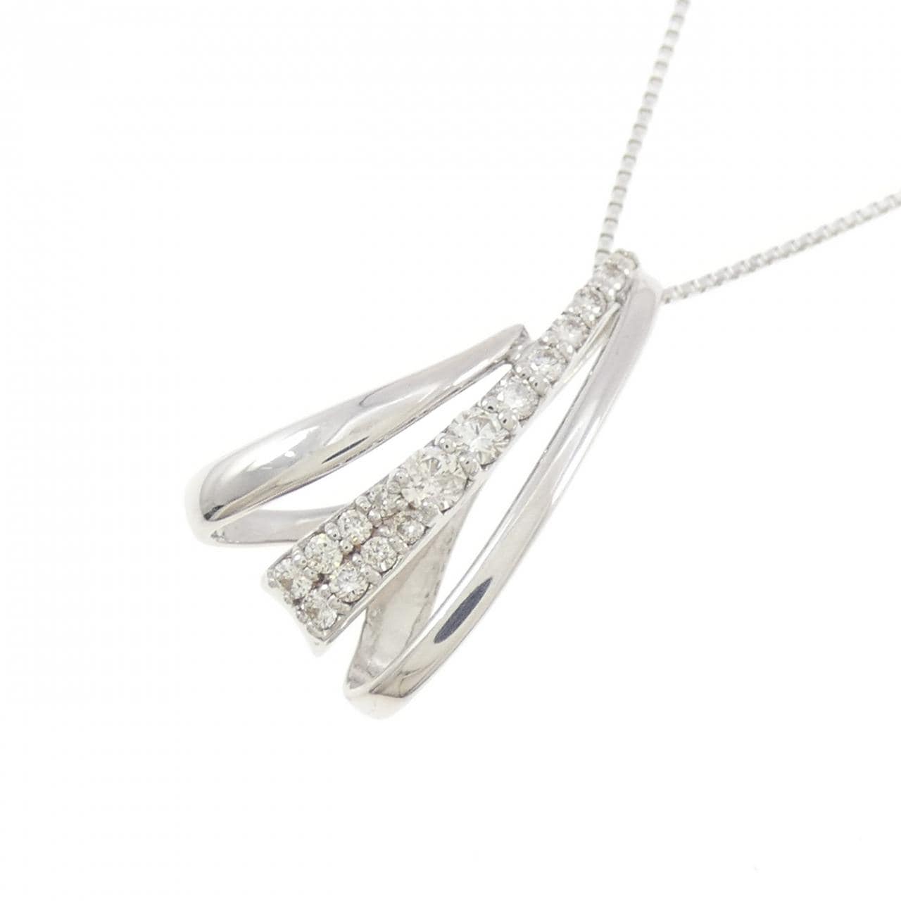 K18WG ダイヤモンド ネックレス 0.17CT