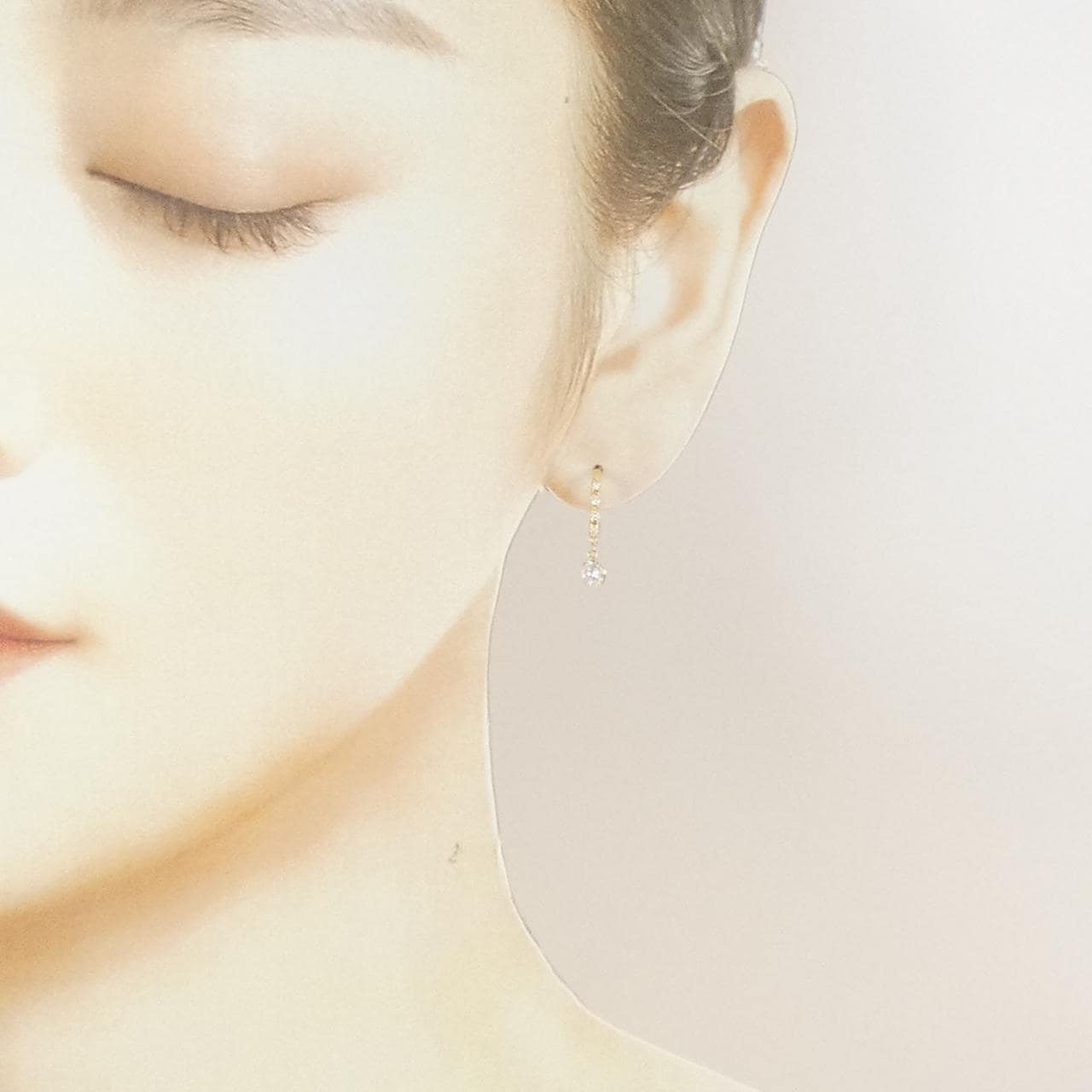 K18YG ダイヤモンド ピアス 0.208CT 0.205CT F SI2 Good