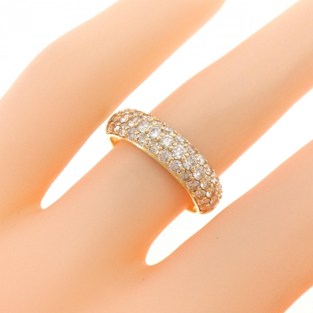 K18YG パヴェ ダイヤモンド リング 1.02CT