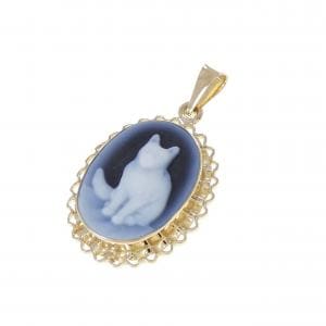 750YG メノウカメオ ペンダント