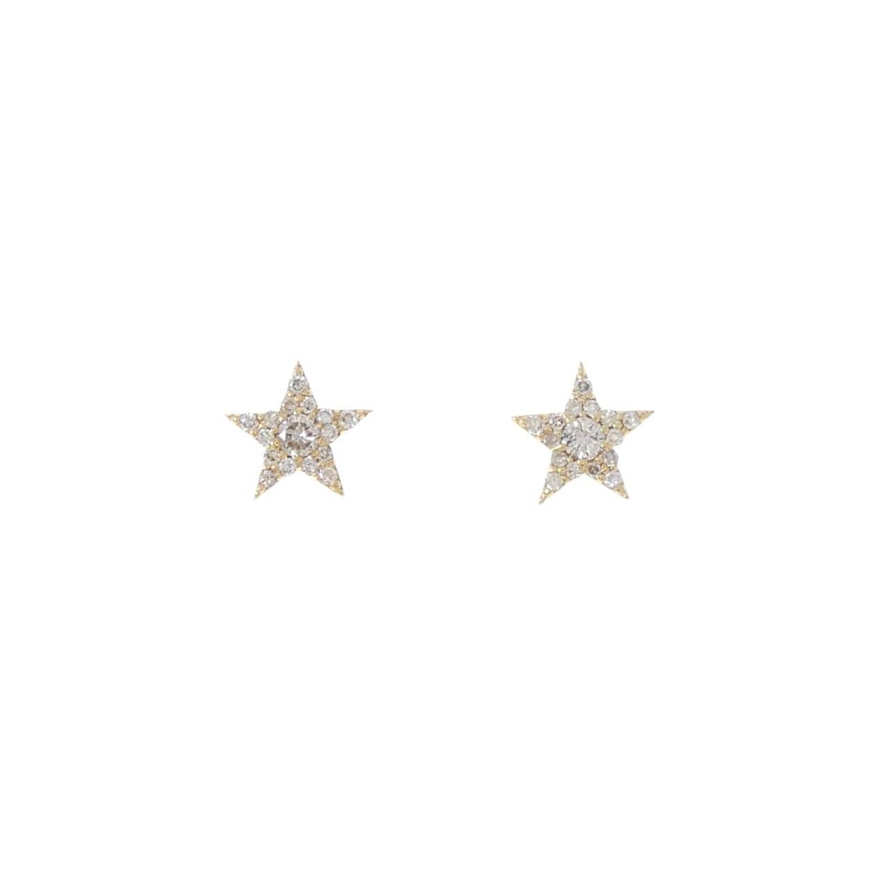 K18YG スター ダイヤモンド ピアス 0.20CT