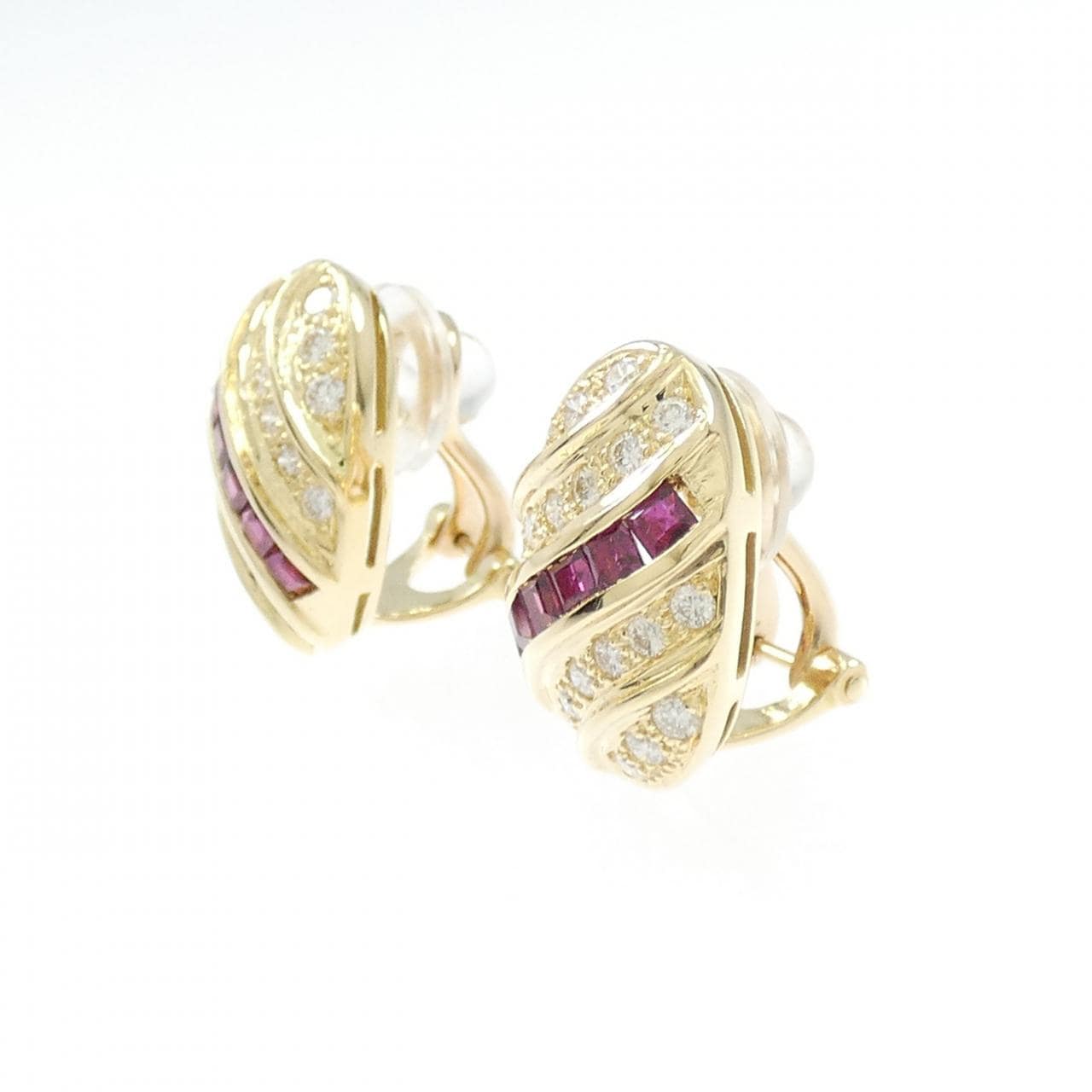 18KYG ルビー イヤリング 0.99CT