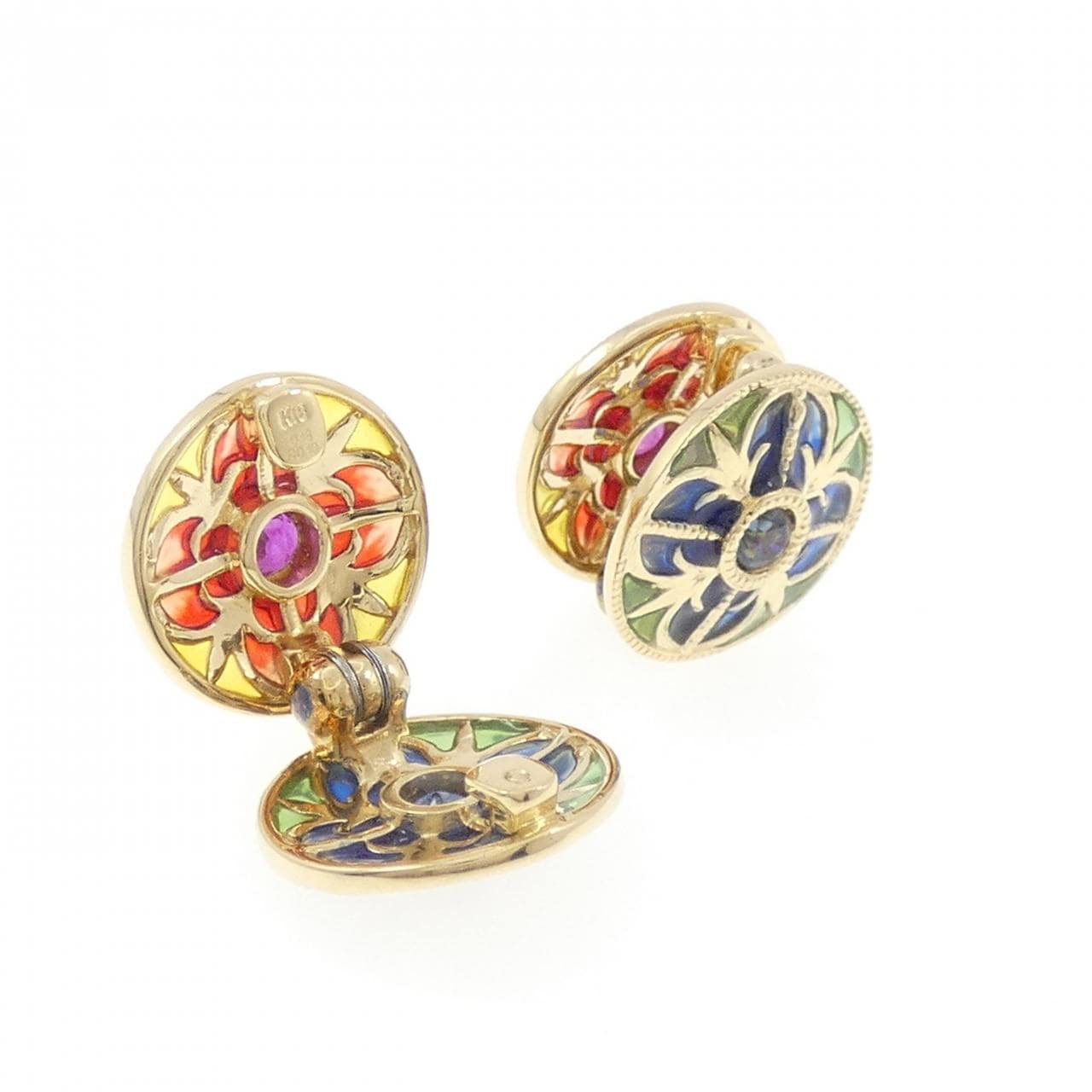 K18YG カラーストーン イヤリング