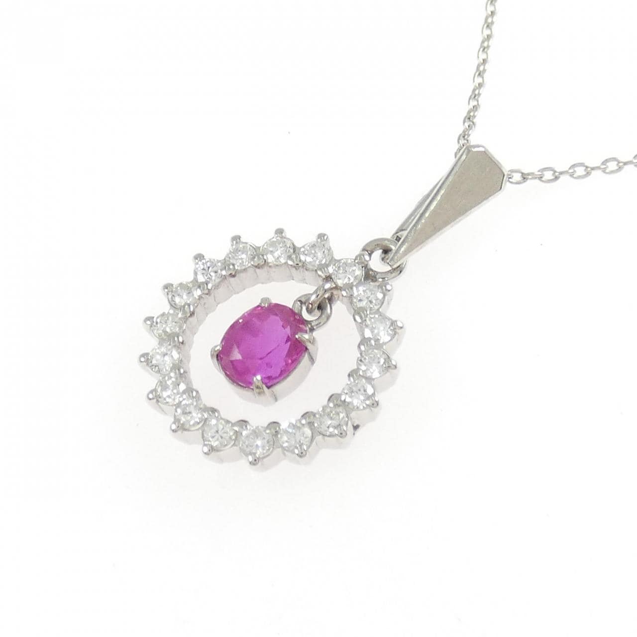 PT900/PT850 ルビー ネックレス 0.30CT