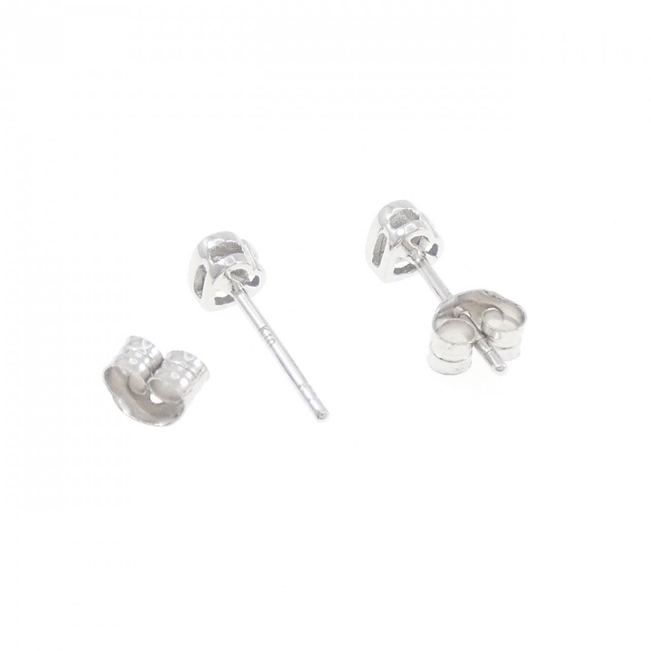 K10WG ハート ダイヤモンド ピアス