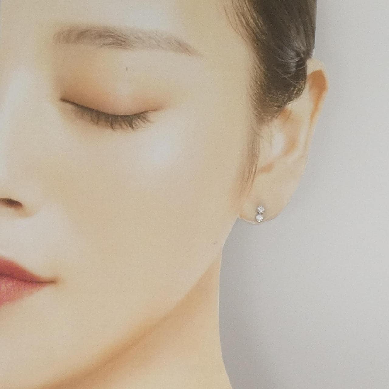 K14WG ダイヤモンド ピアス 0.10CT