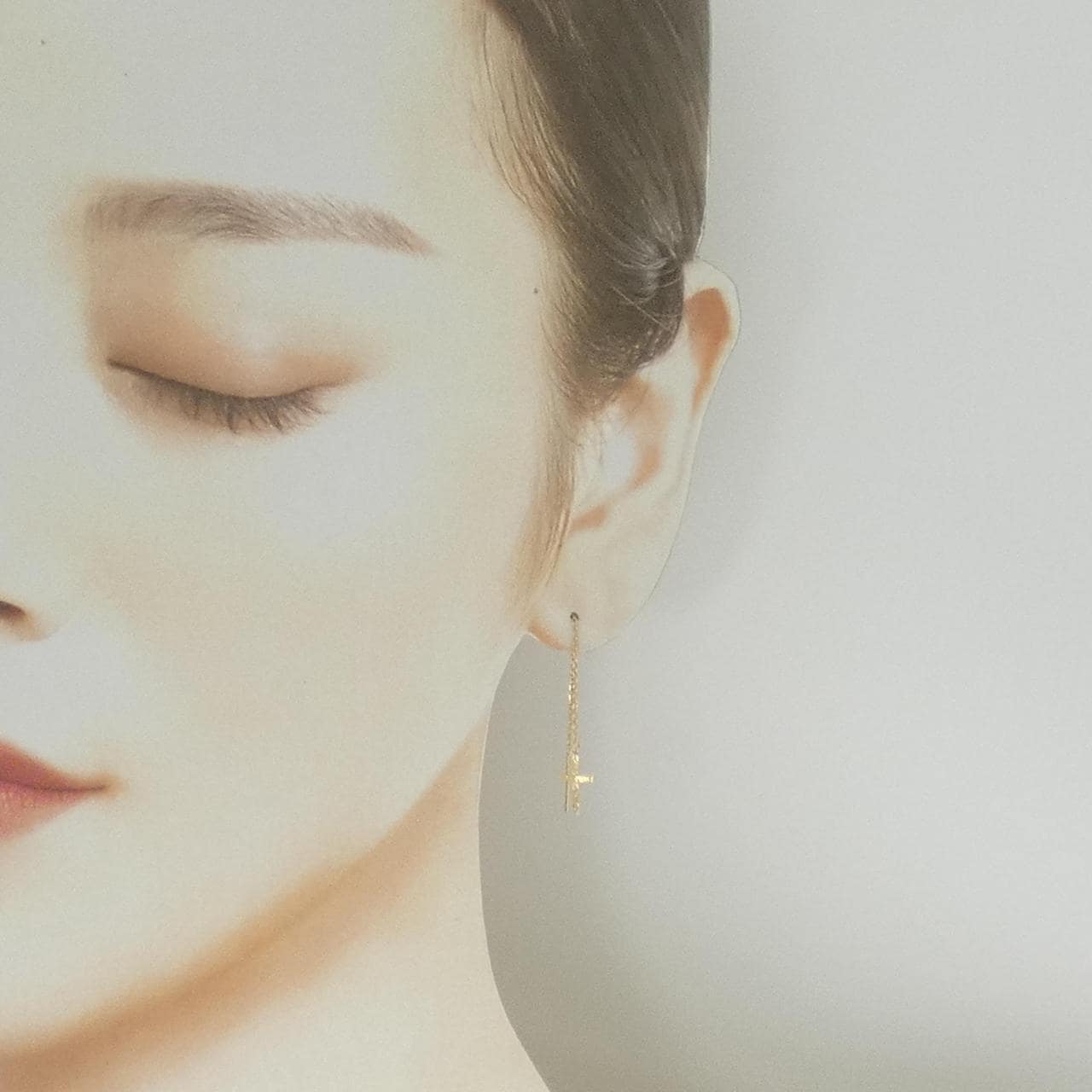 K10YG クロス ピアス