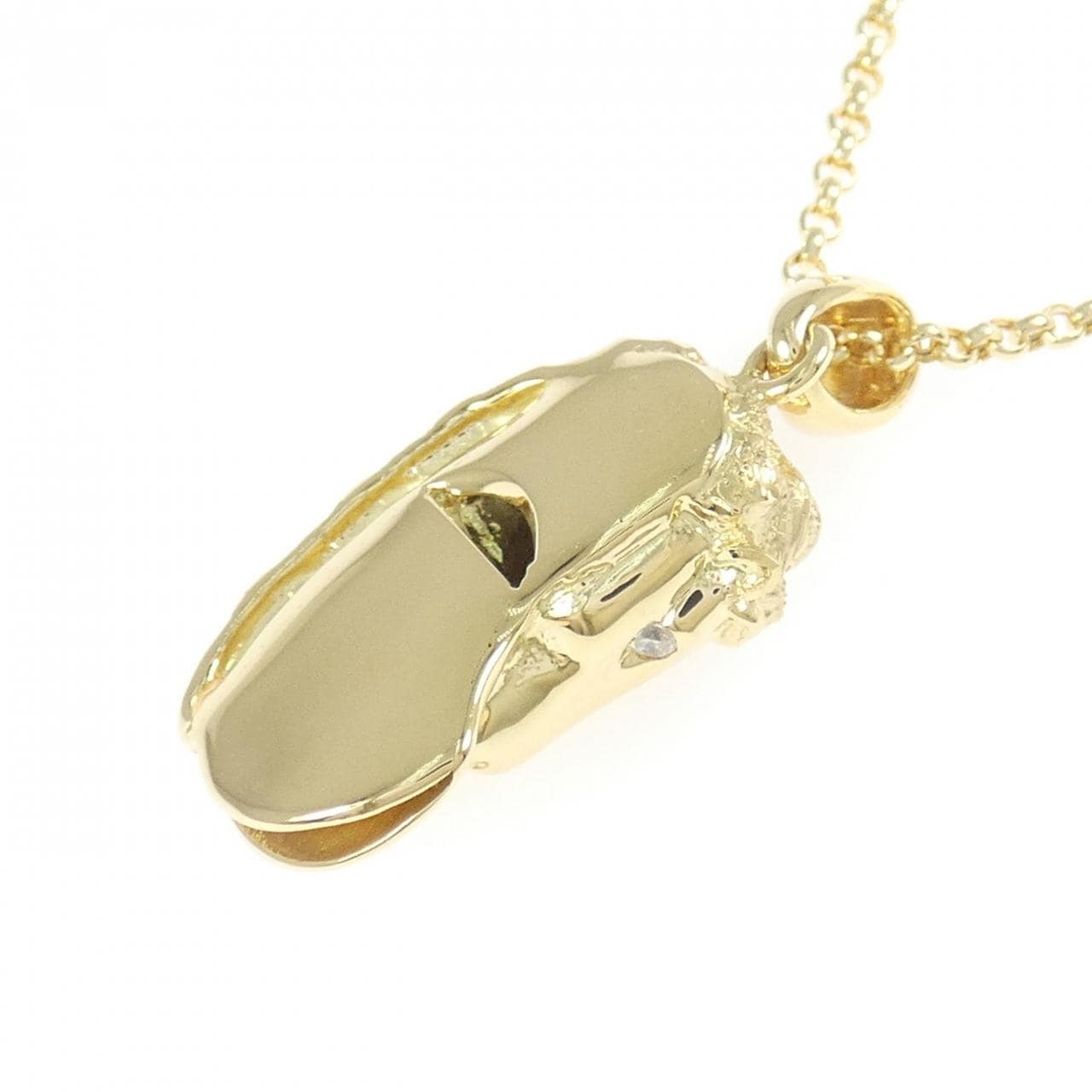 K18YG ホース ダイヤモンド ネックレス 0.08CT