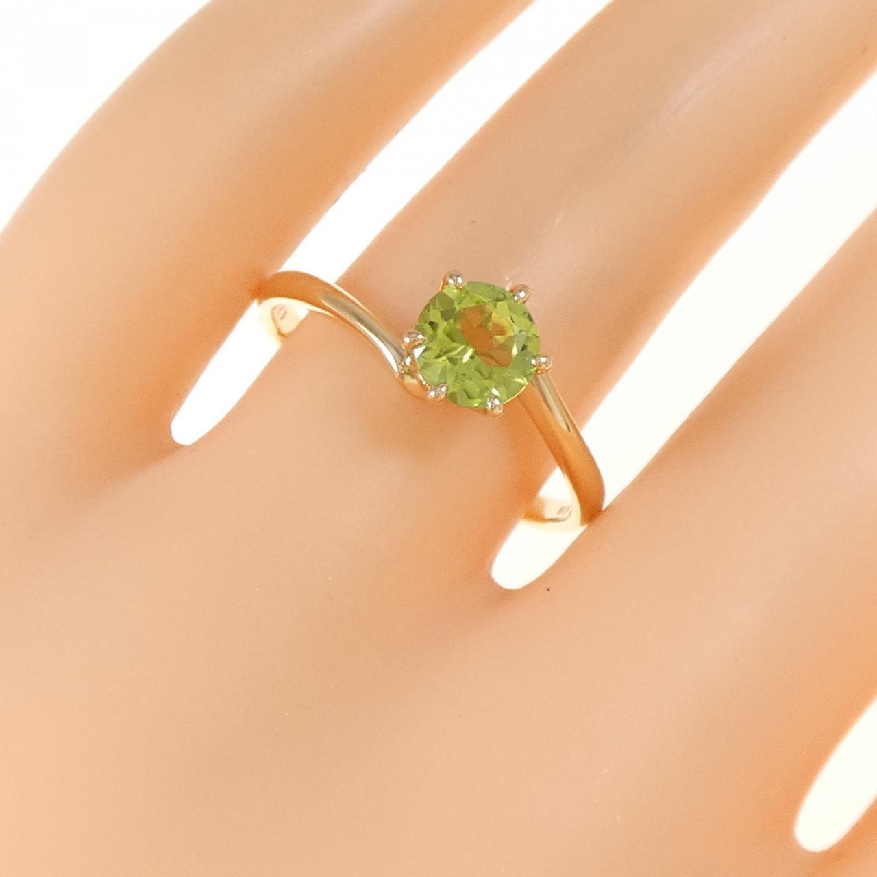 K18YG ペリドット リング 0.70CT