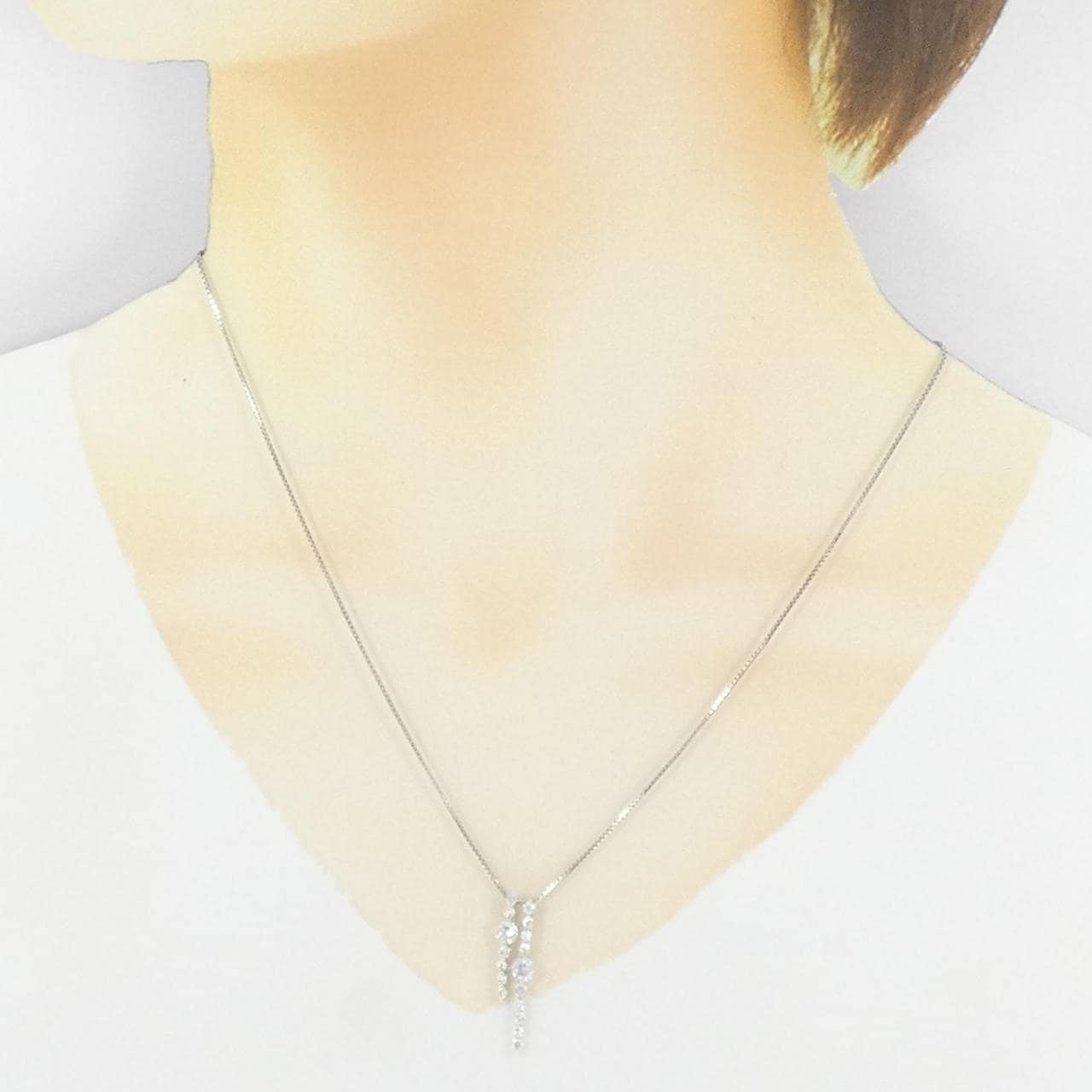 K18WG ダイヤモンド ネックレス 0.84CT