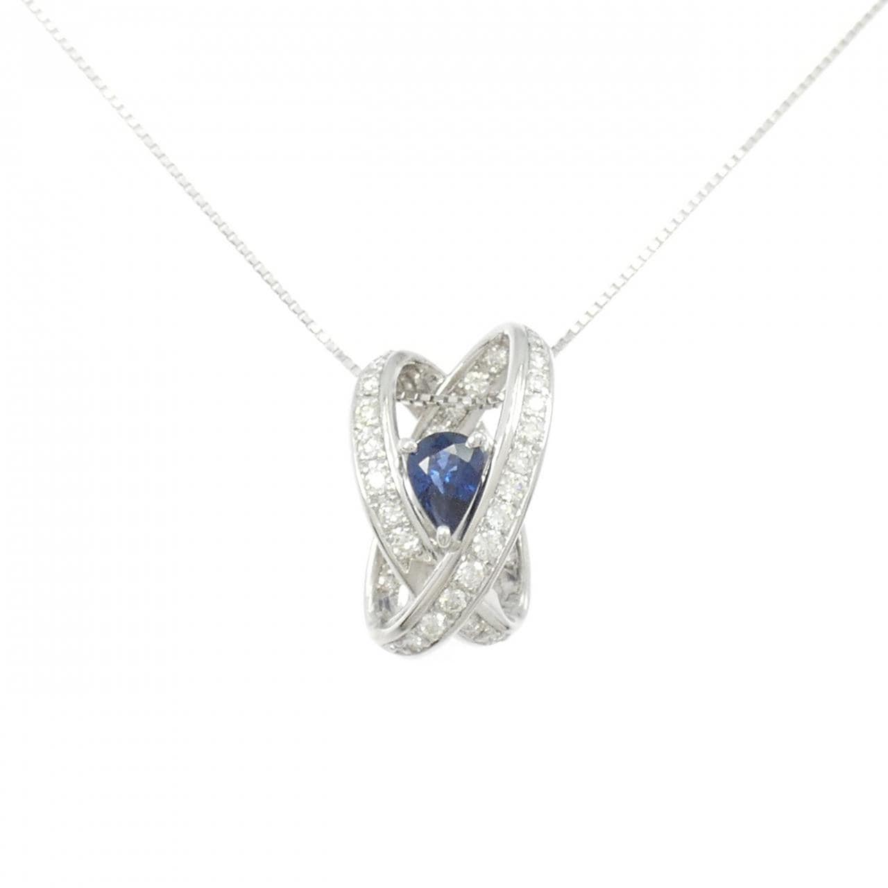 K18WG サファイヤ ネックレス 0.61CT