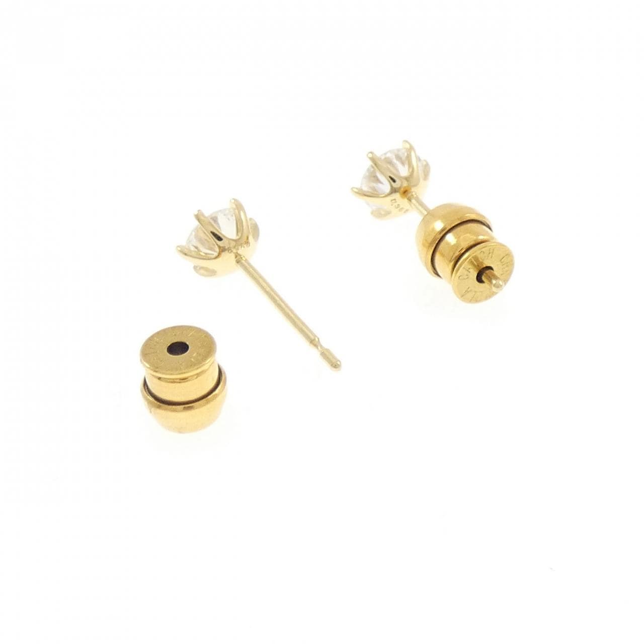【リメイク】K18YG/ST ダイヤモンド ピアス 0.355CT 0.359CT D-F VS2 VG