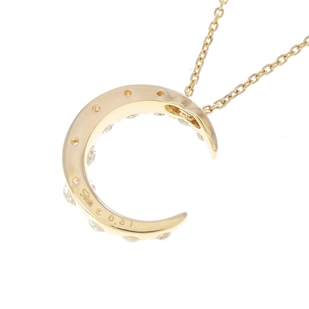 スタージュエリー ムーン ダイヤモンド ネックレス 0.31CT