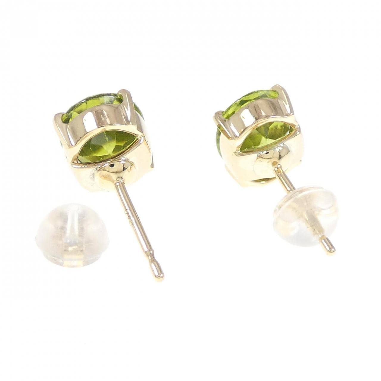 K18YG Peridot Earrings 3.773CT